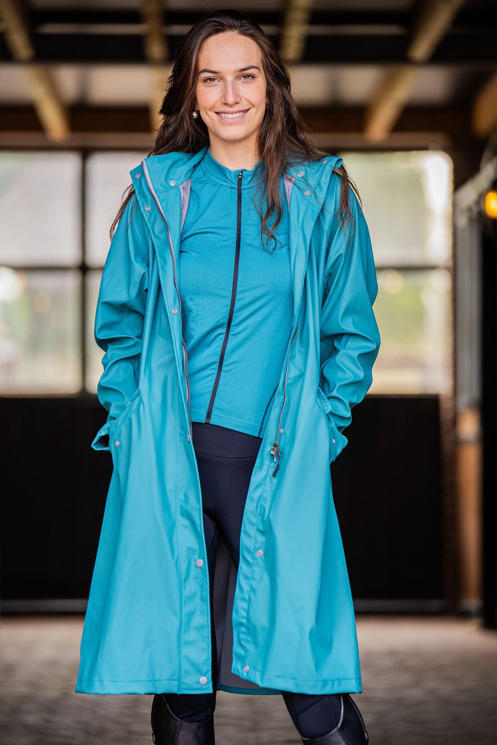 Womens teal raincoat best sale