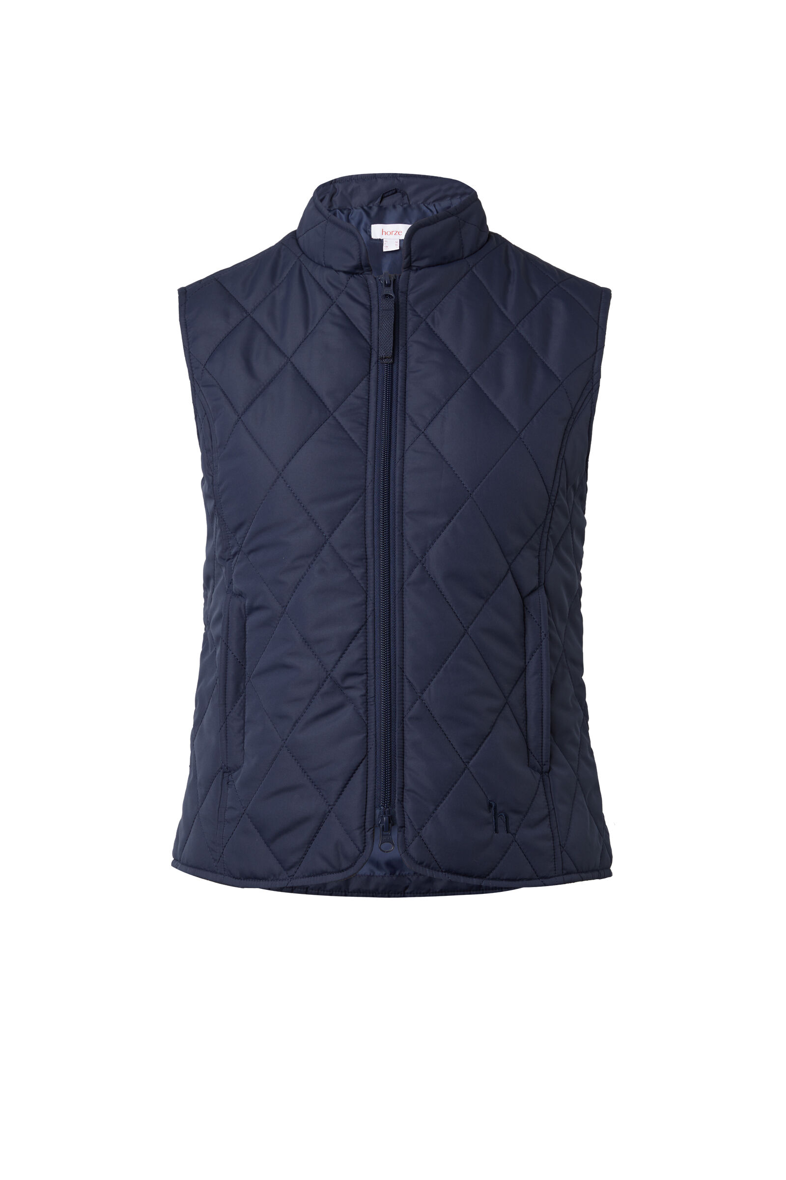 Navy blue quilted vest womens sales