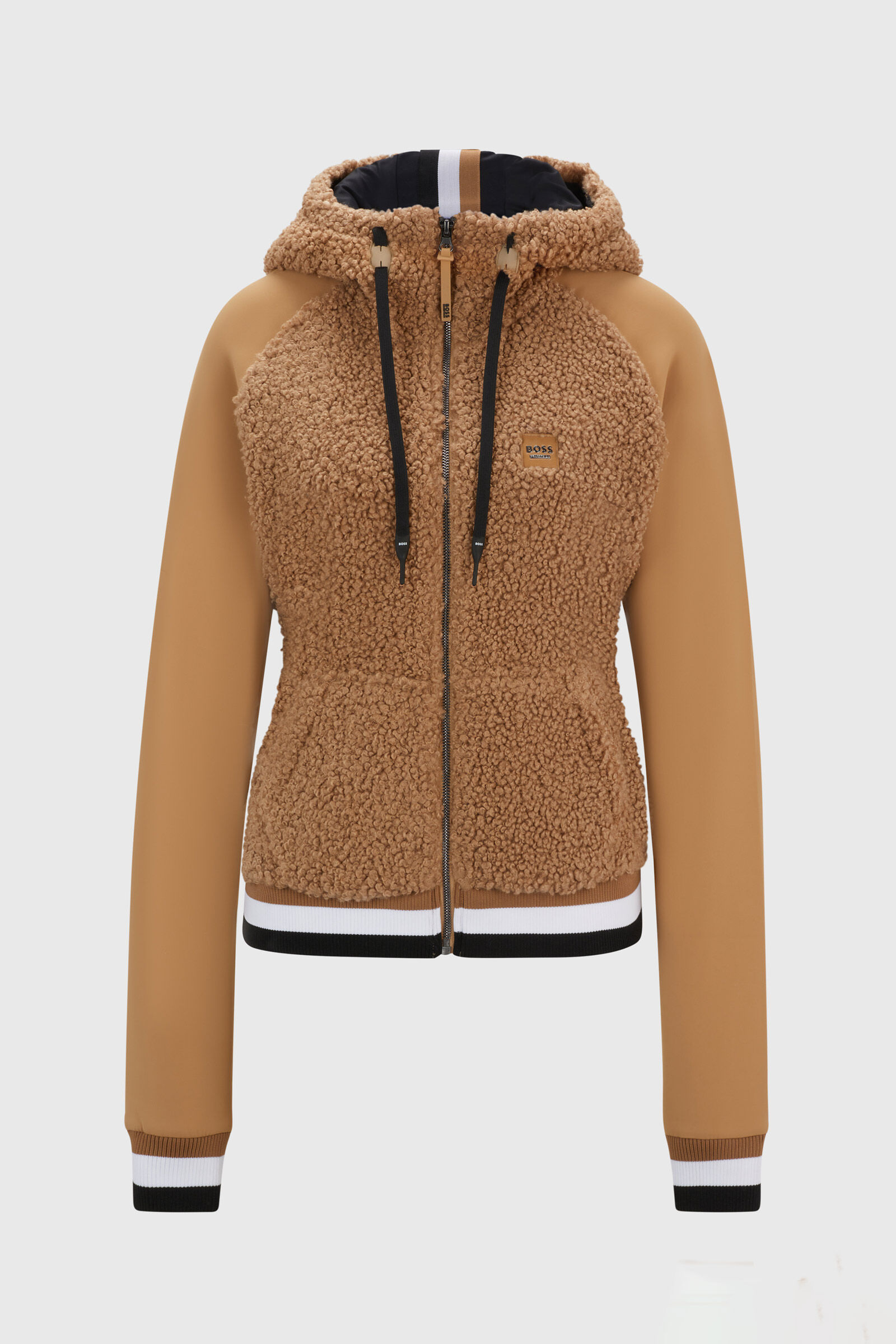 Boss Riva Teddy Hybrid Zip Hoodie horze.ie
