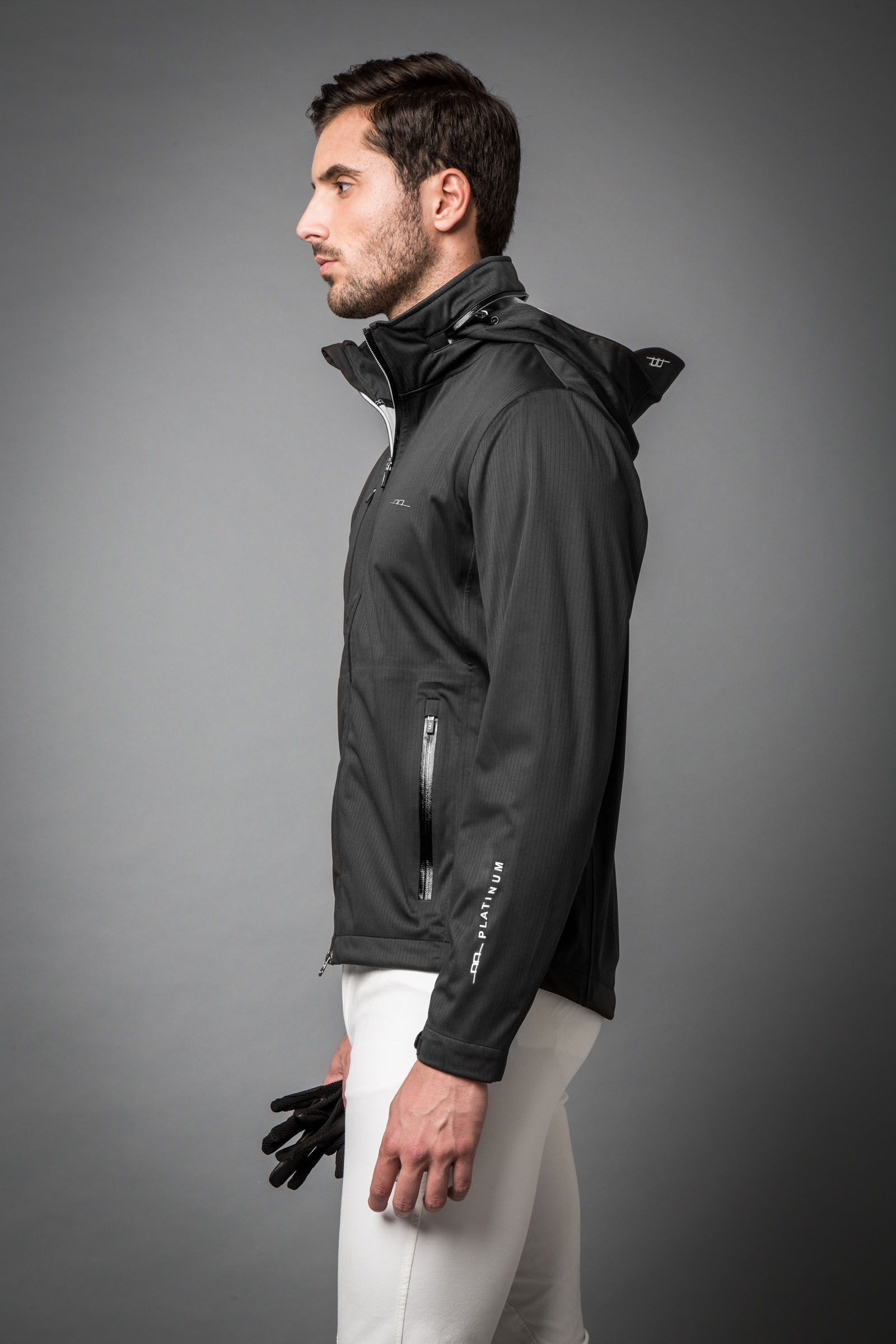 Mens waterproof jacket deals with hood