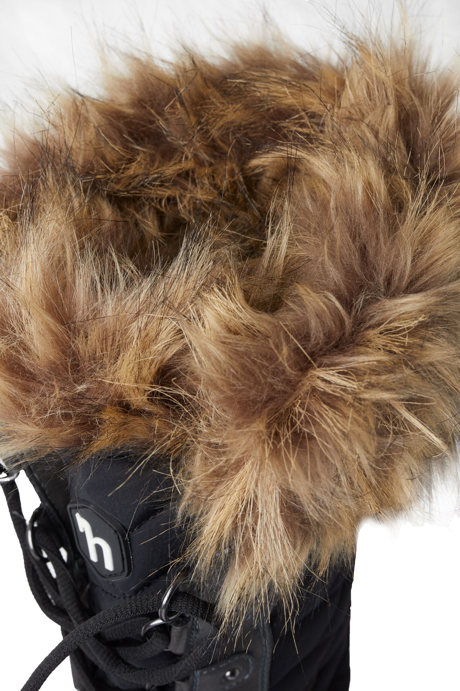 Women's winter boots with fur trim top