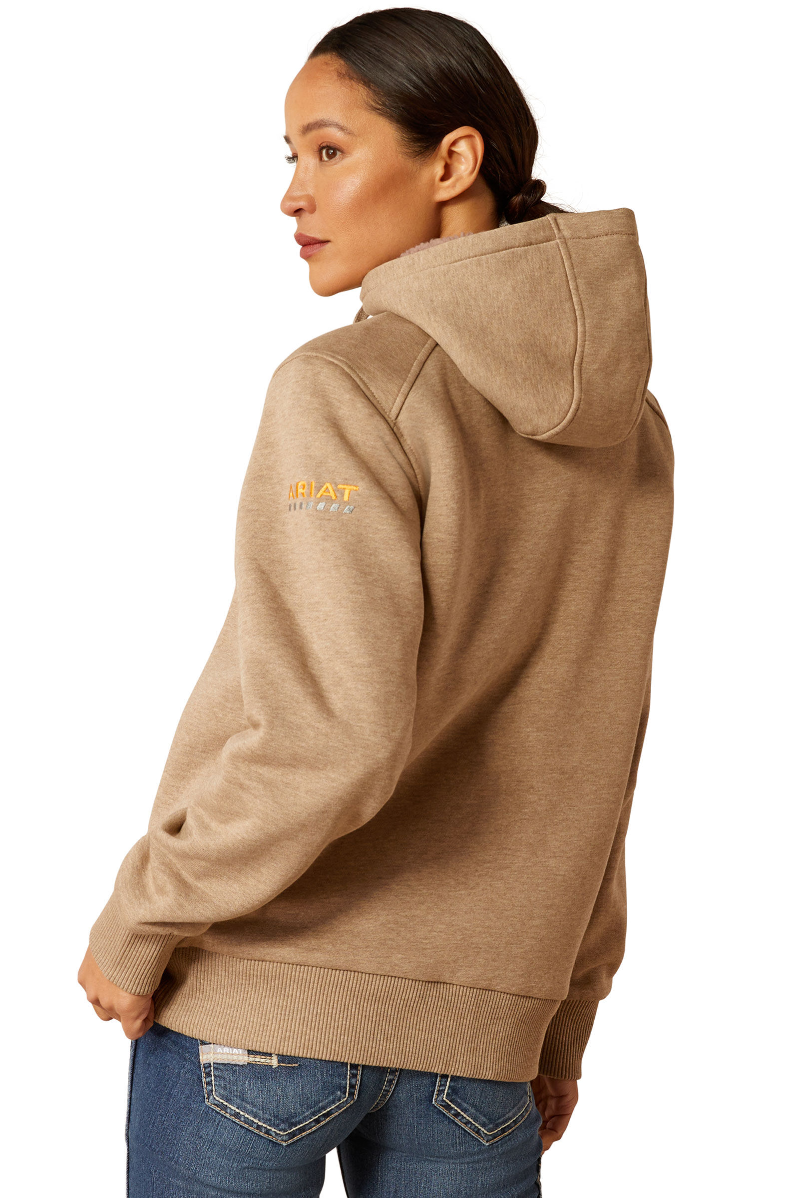 Women's sherpa full zip hoodie discount