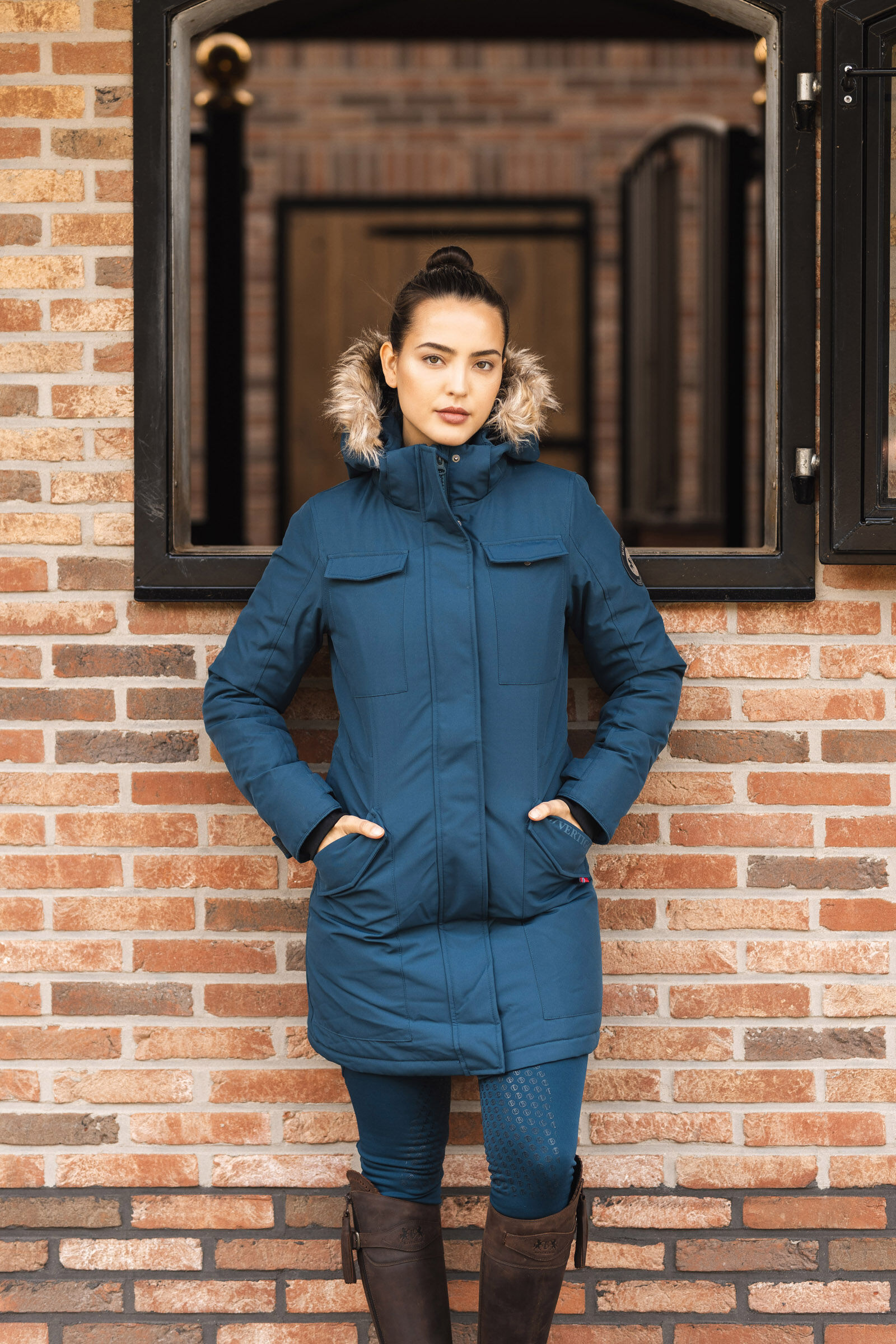 Navy parka top womens