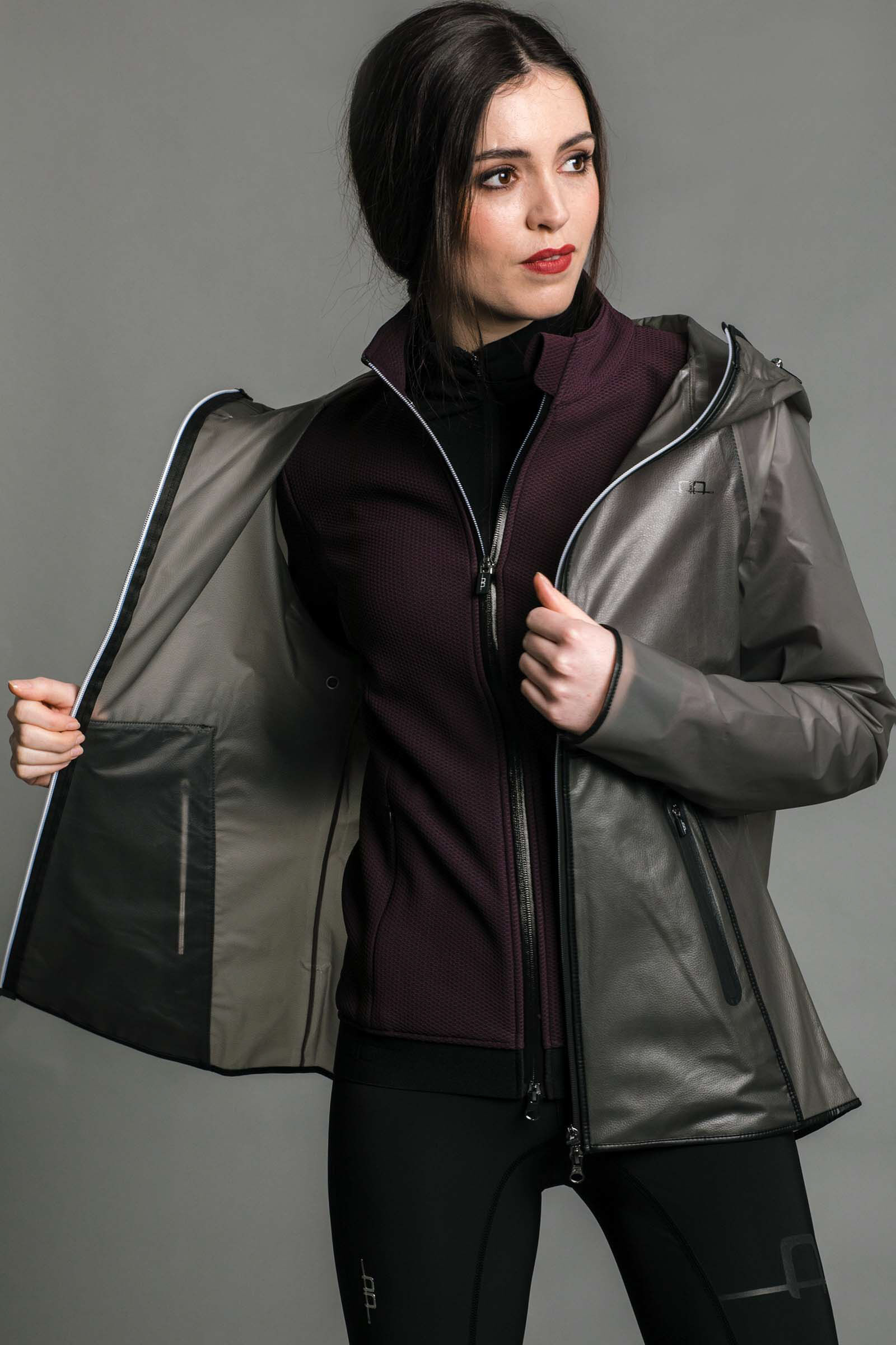 Womens waterproof jacket with peaked hood 2025