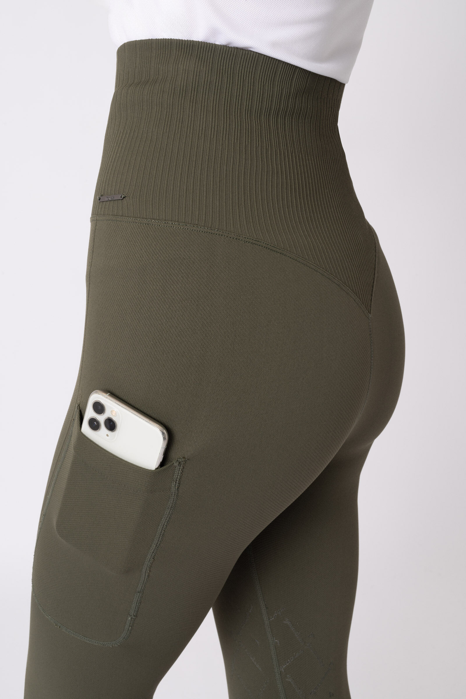 Horze Janine Women s seamless knee grip tights with phone pocket
