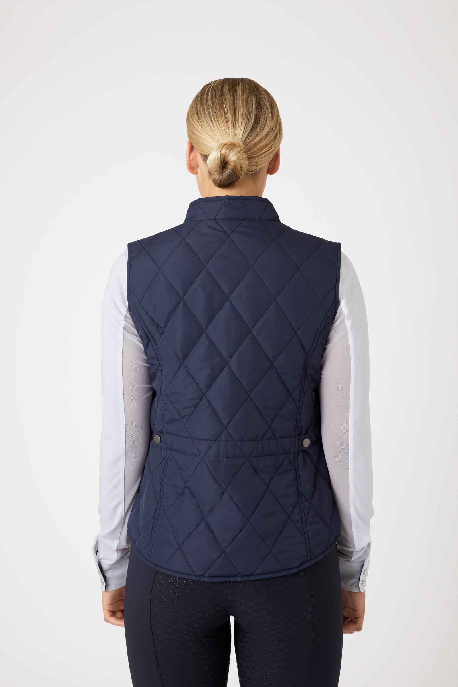 Navy blue quilted vest womens sales