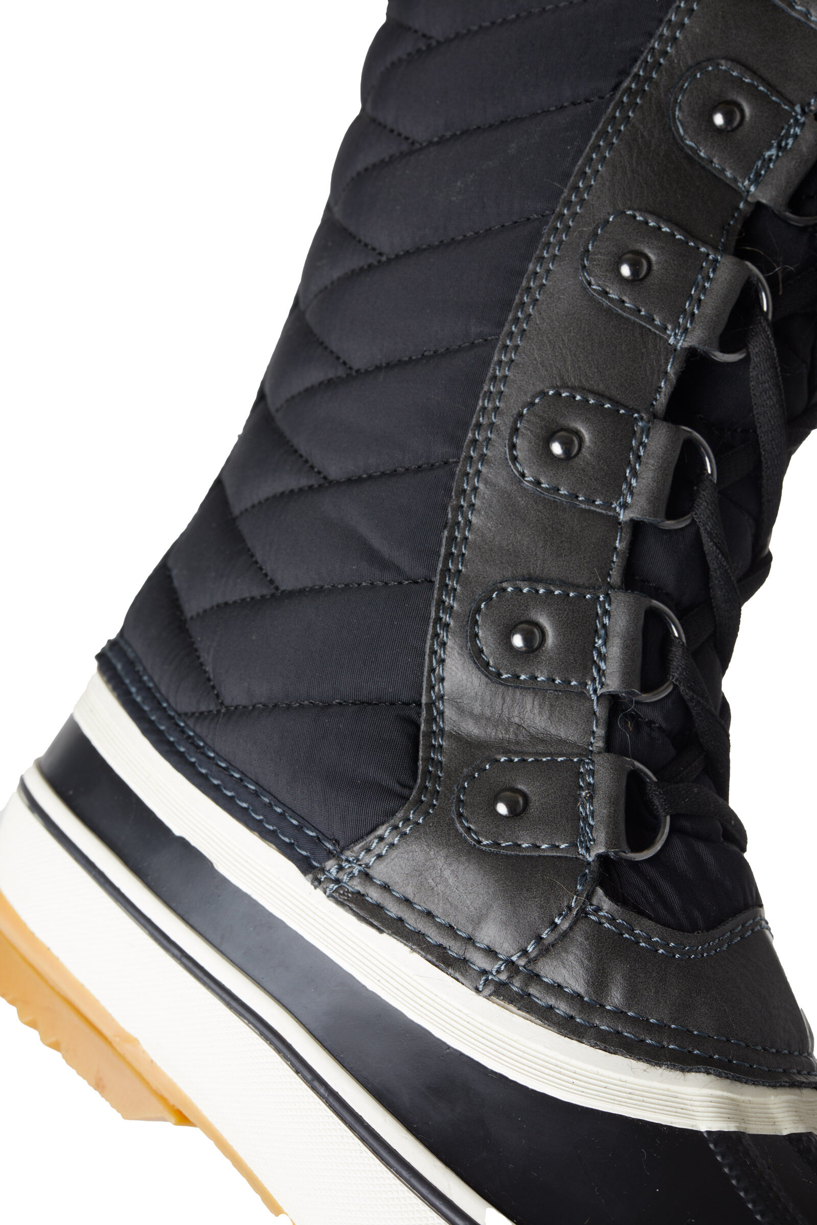 Leather fur lined winter boots top