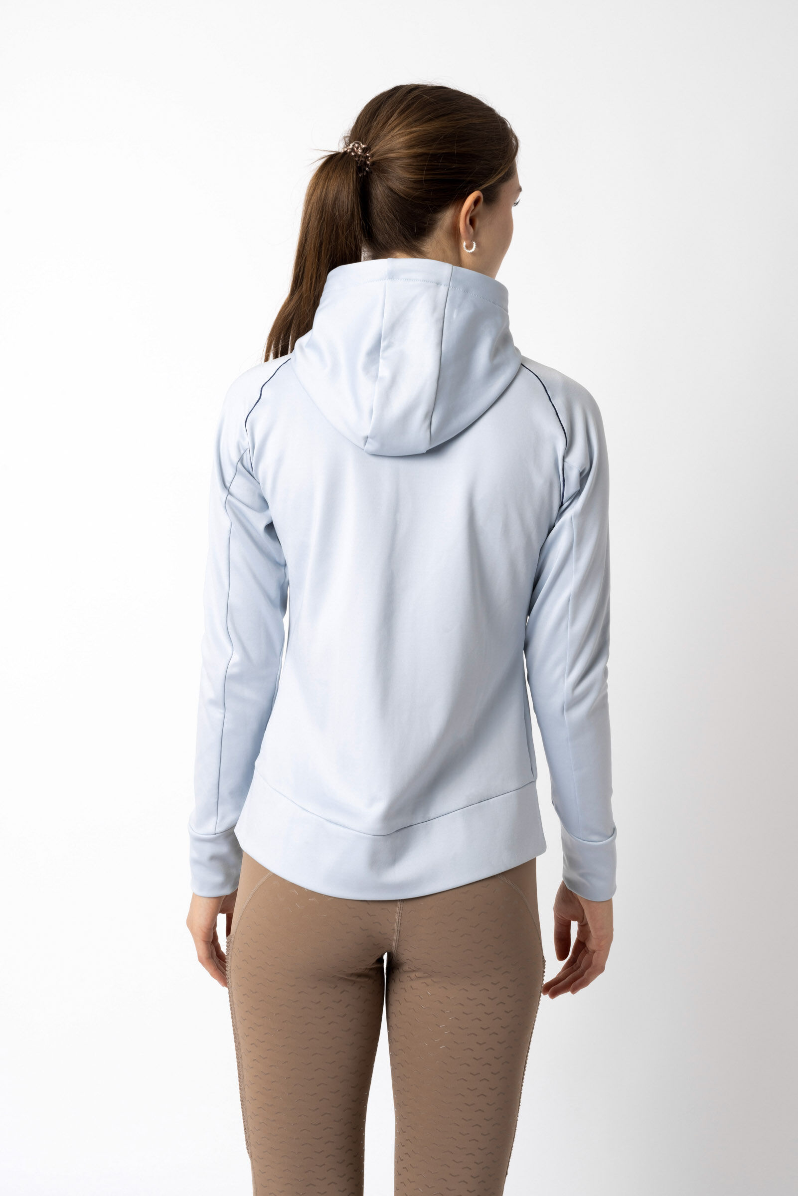 Women's zippered sweatshirt with hood on sale