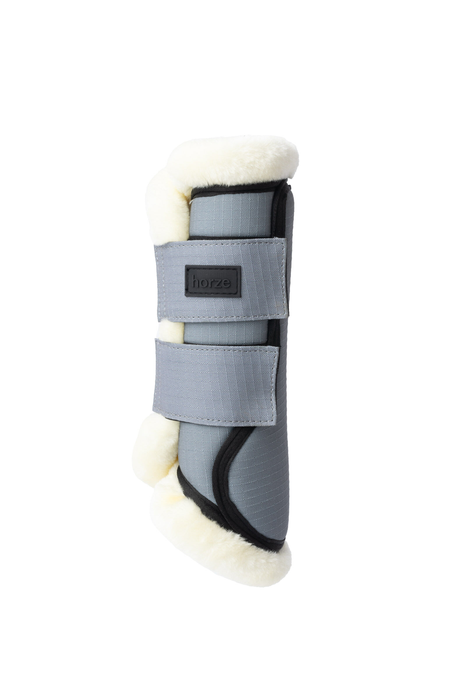 Grey brushing boots top