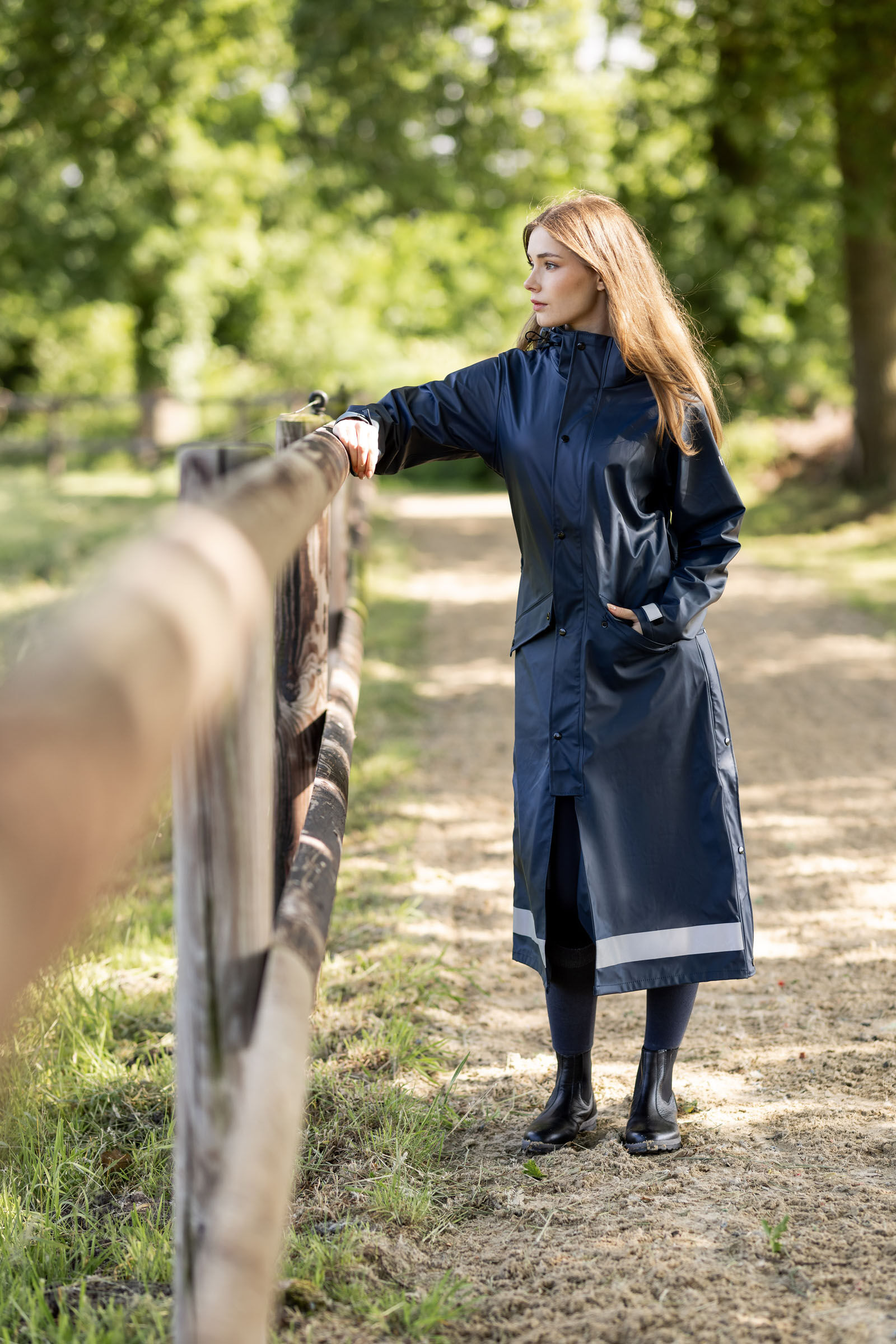 Horze Hazel Women s Long Raincoat with Slits horze.ie