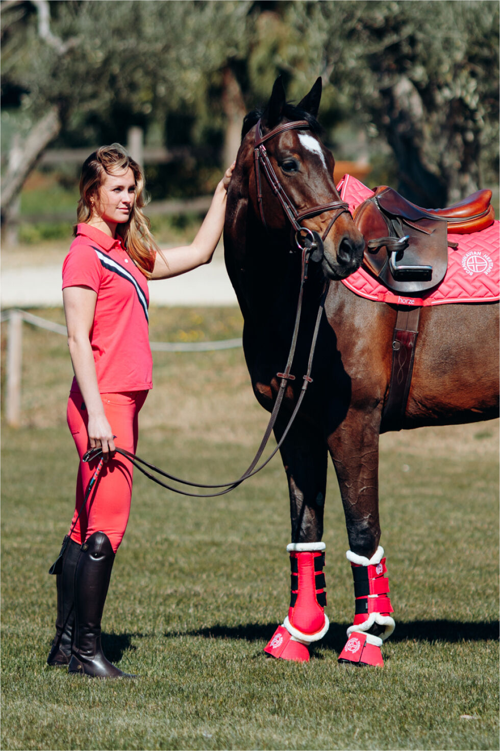 Red horse deals riding boots