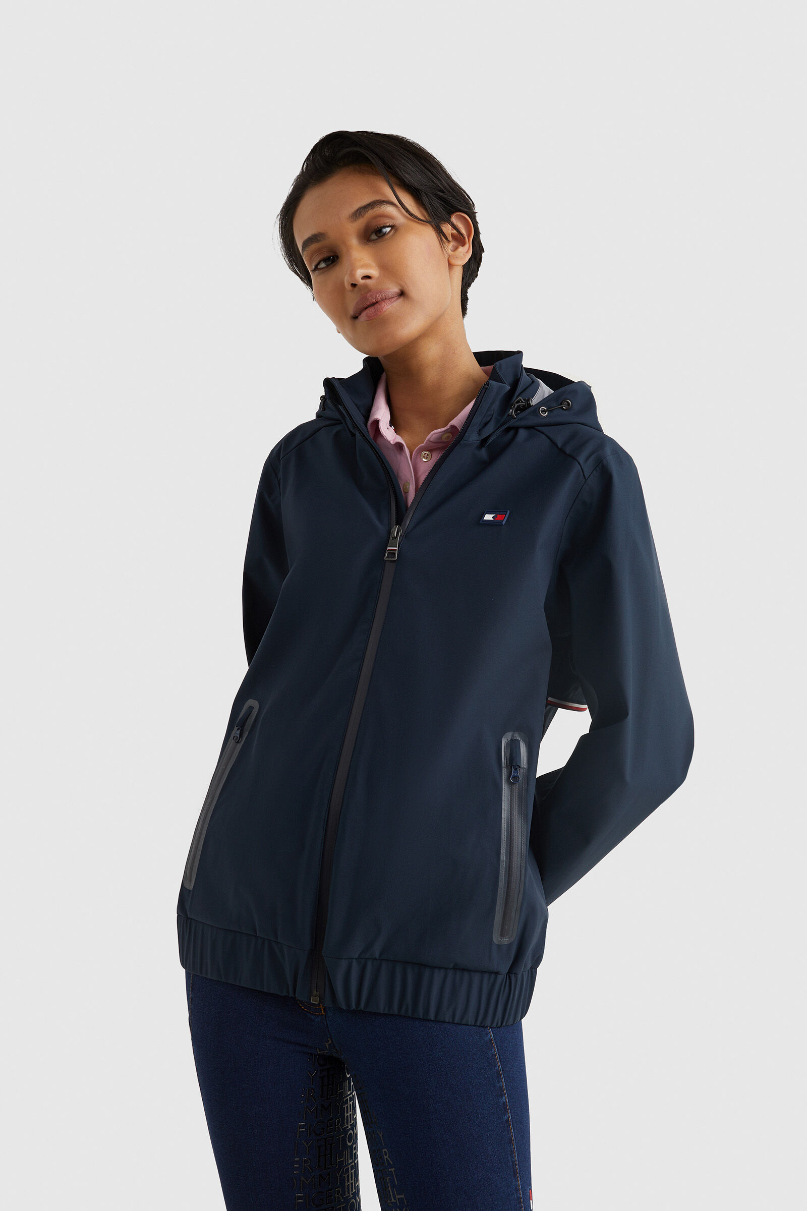 Tommy Hilfiger Equestrian Women s Waterproof Bomber Rain Jacket
